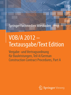 cover image of VOB/A 2012--Textausgabe/Text Edition